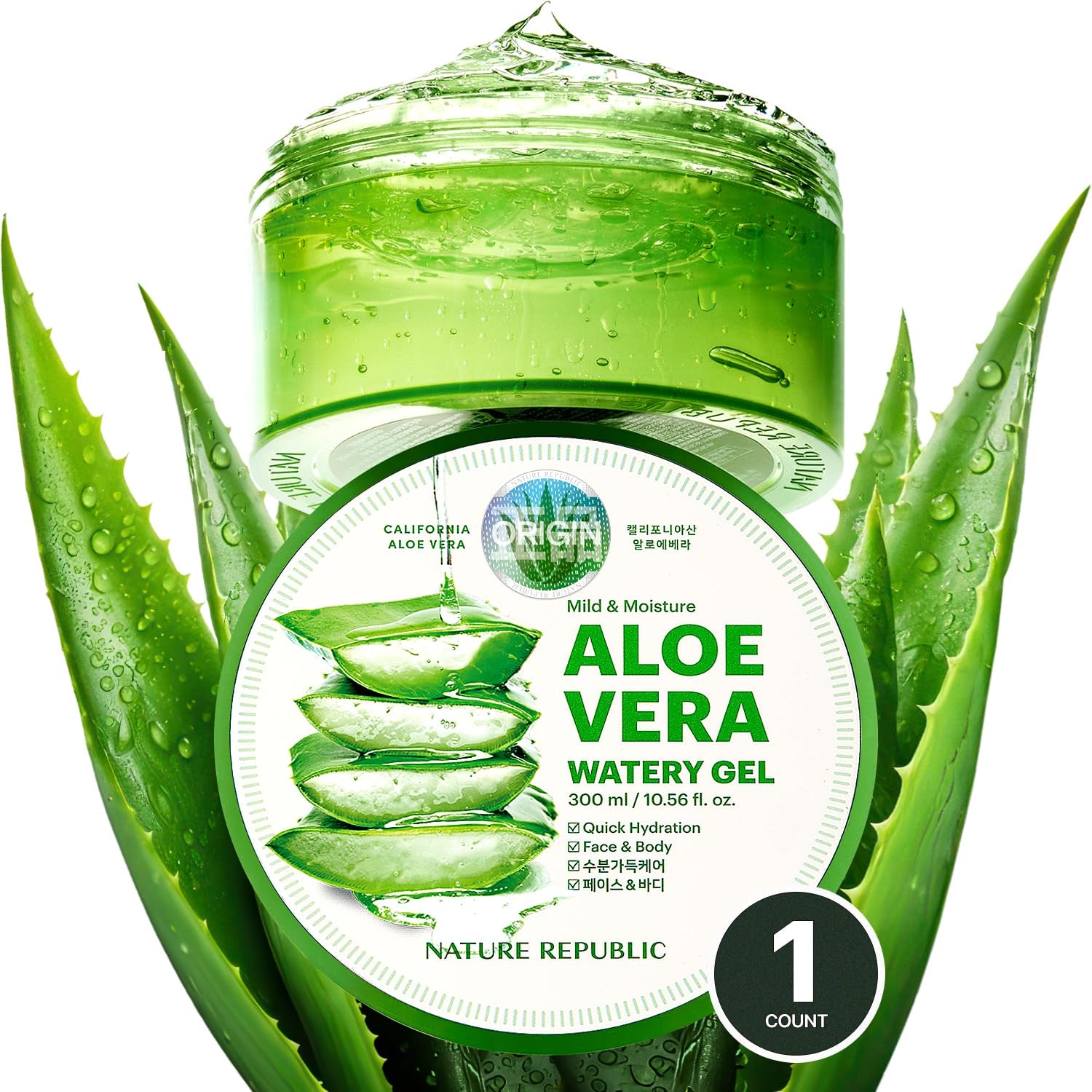 New Soothing Moisture Aloe Vera Gel 92 Percent Korean Cosmetics, 10.56 Fluid Ounce